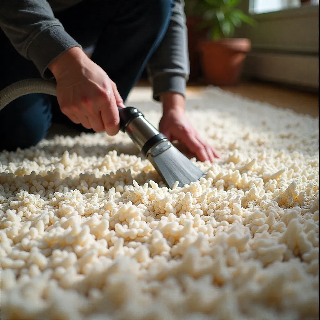 Eco-friendly carpet in modern living room